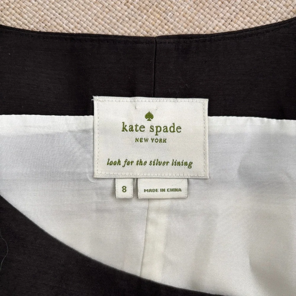 Kate Spade Gayle Black & Ivory Wide Stripe Sleeveless Fit & Flare Dress - Picture 2 of 9